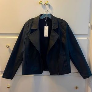 NWT Eileen Fisher Waxed Cotton Moto Jacket - S